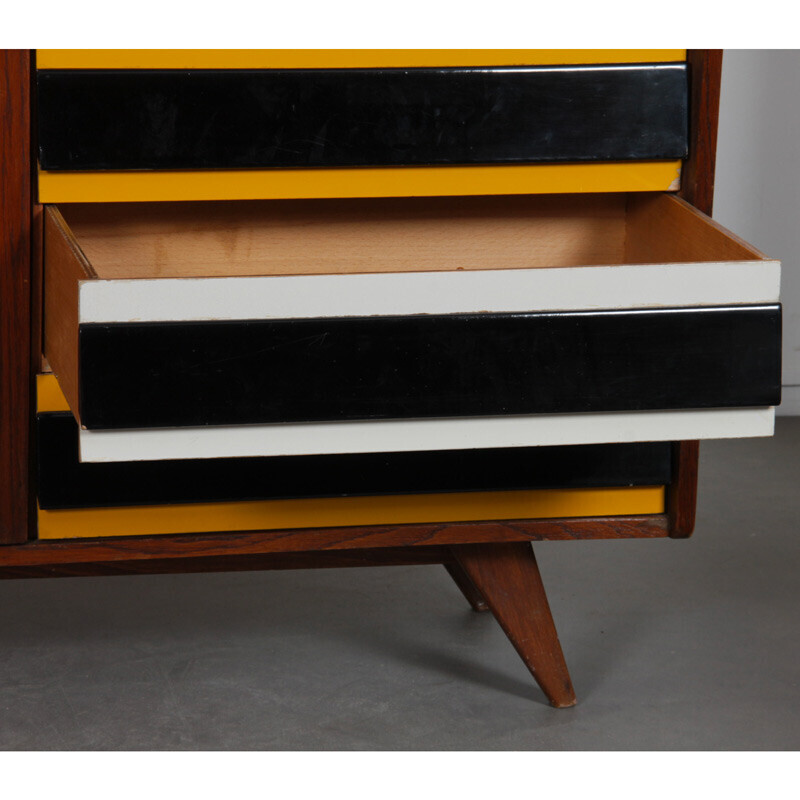 Vintage U-460 sideboard in oakwood by Jiroutek for Interier Praha, Czech Republic 1960