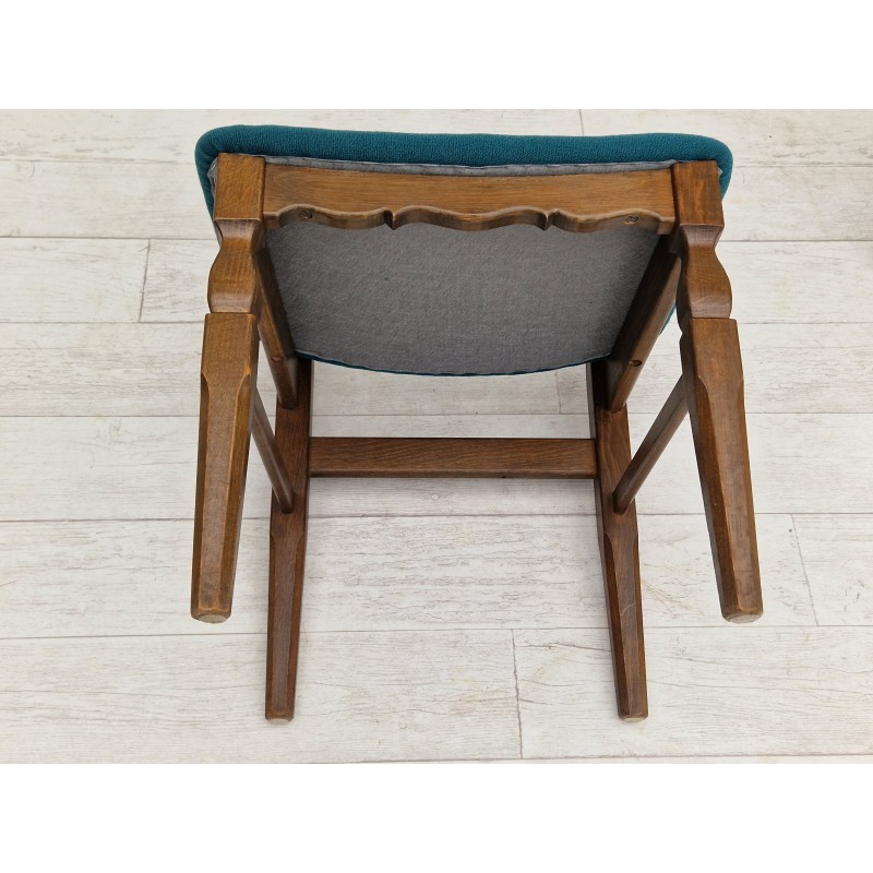 Par de cadeiras de carvalho vintage e lã de Henning Kjærnulf, Dinamarca 1960