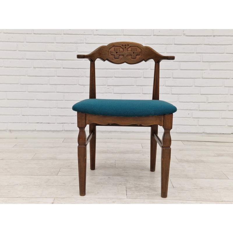 Paire de chaises vintage en chêne et laine par Henning Kjærnulf, Danemark 1960