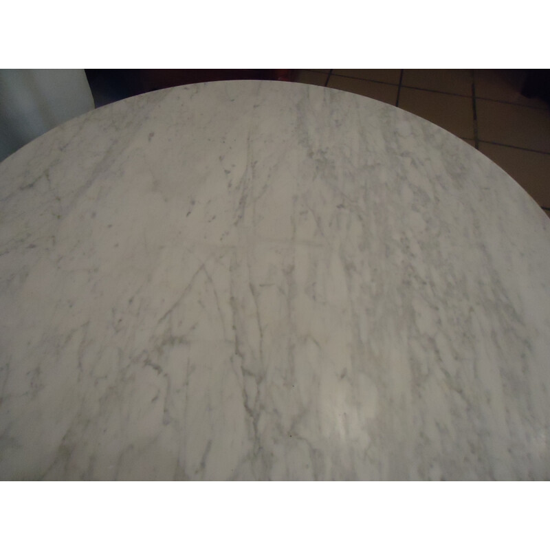 Table basse grise en marbre et en acier - 1970