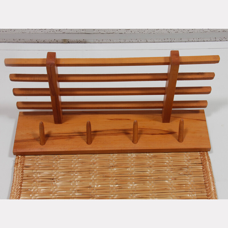 Vintage wicker coat rack for Uluv, Czech Republic 1960