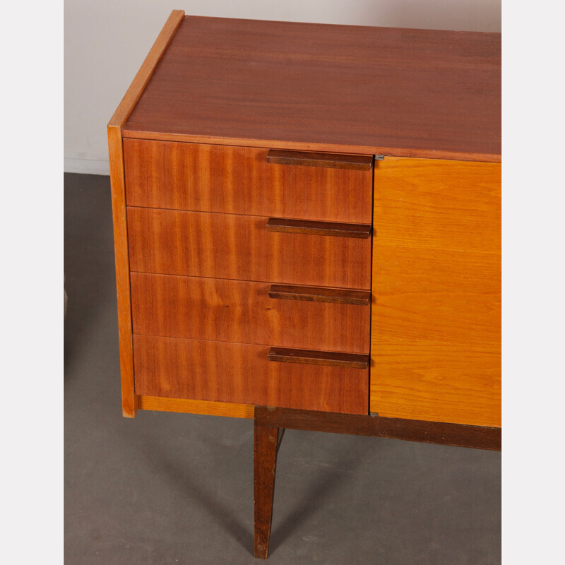 Vintage ashwood and mahogany sideboard by Frantisek Mezulanik for Up Zavody, 1960s