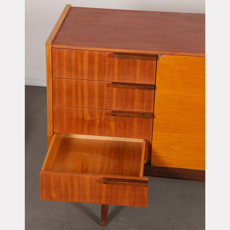 Vintage ashwood and mahogany sideboard by Frantisek Mezulanik for Up Zavody, 1960s