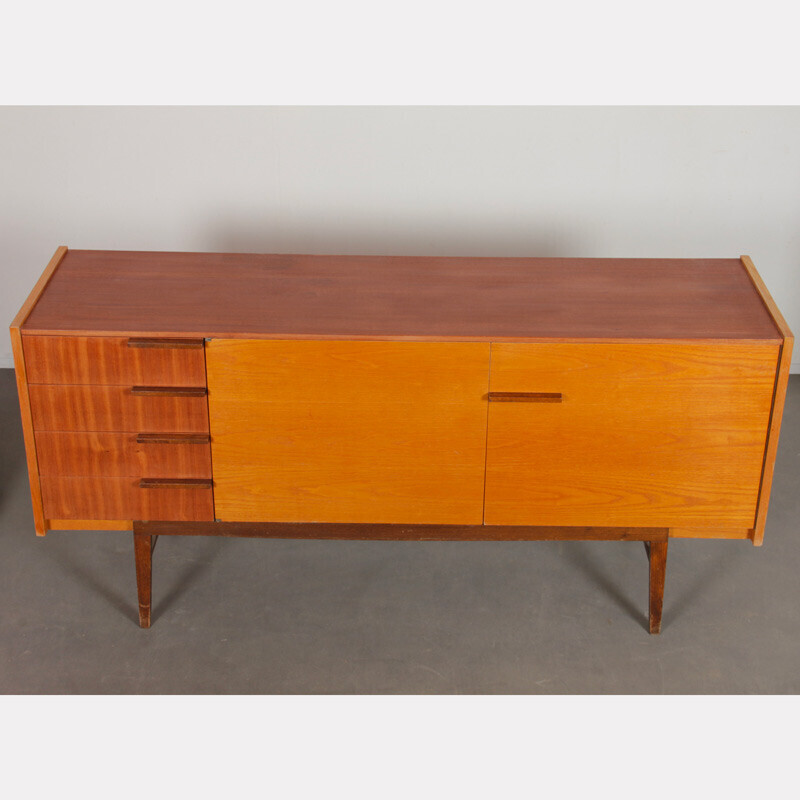 Vintage ashwood and mahogany sideboard by Frantisek Mezulanik for Up Zavody, 1960s