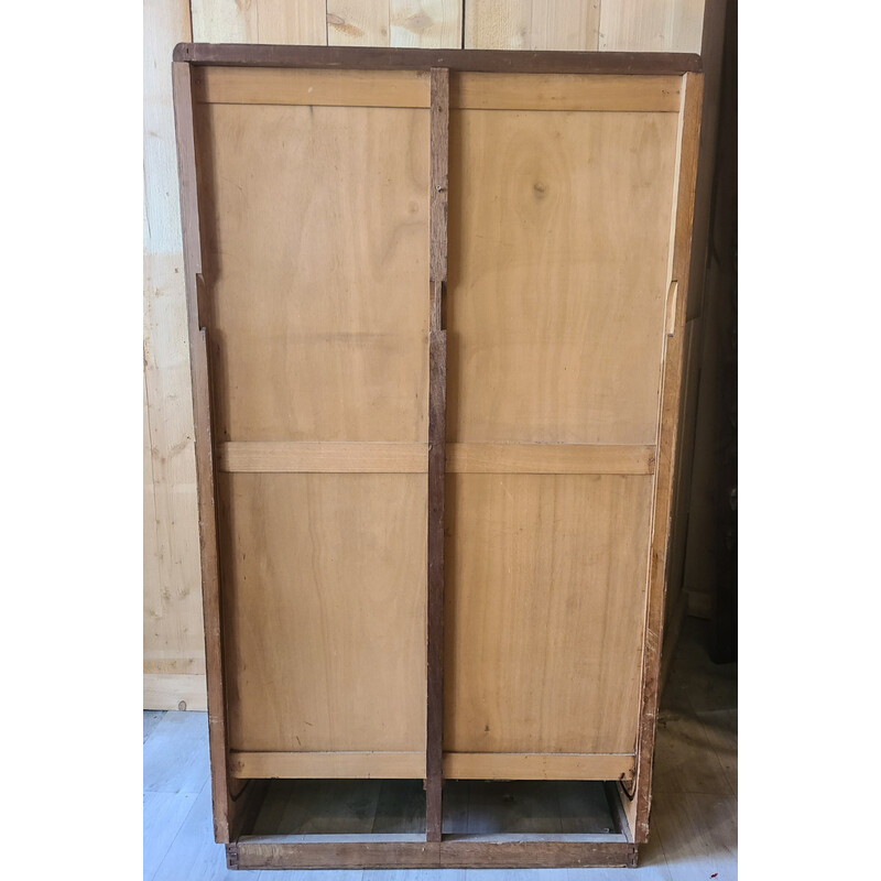 Vintage wooden curtain file cabinet, 1950s