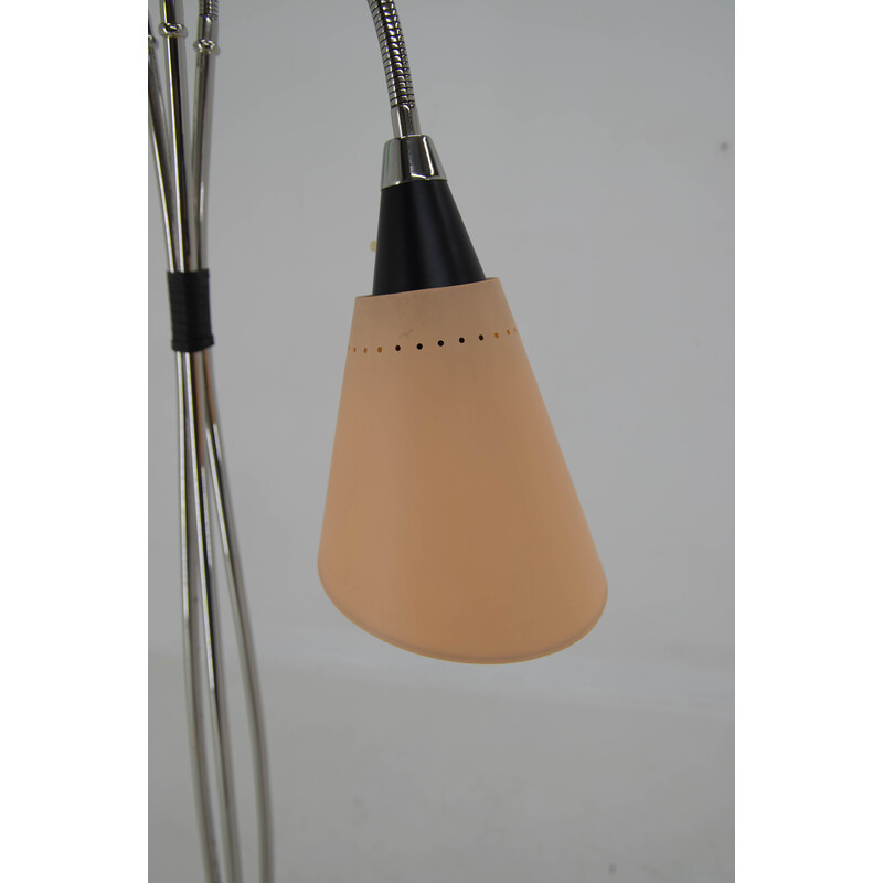 Lampadaire flexible vintage en métal et plastique, Tchécoslovaquie 1960