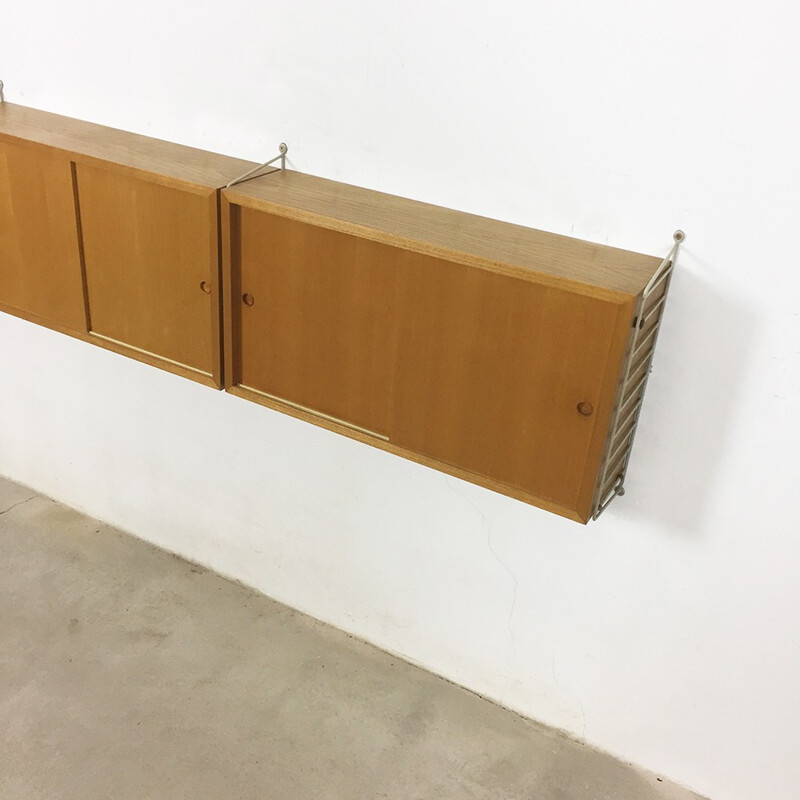 Swedish ash wall unit by Nisse Strinning for String - 1960s