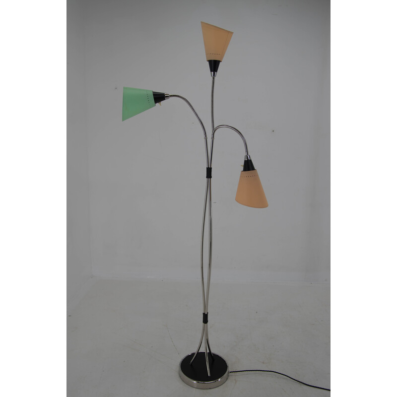 Vintage flexible floor lamp in metal and plastic, Czechoslovakia 1960