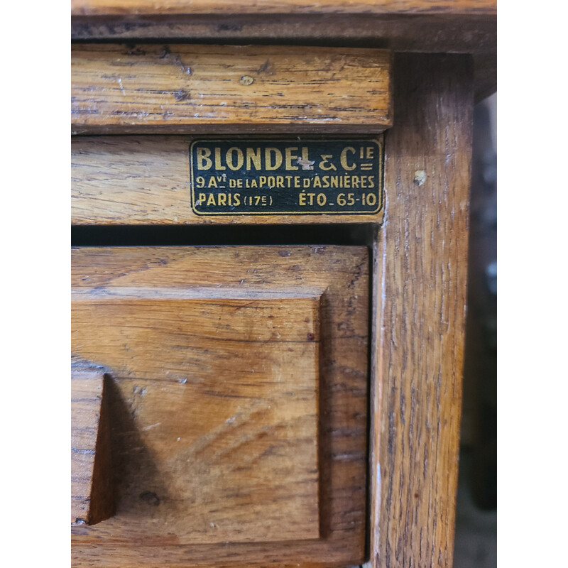 Bureau vintage en chêne, France 1950