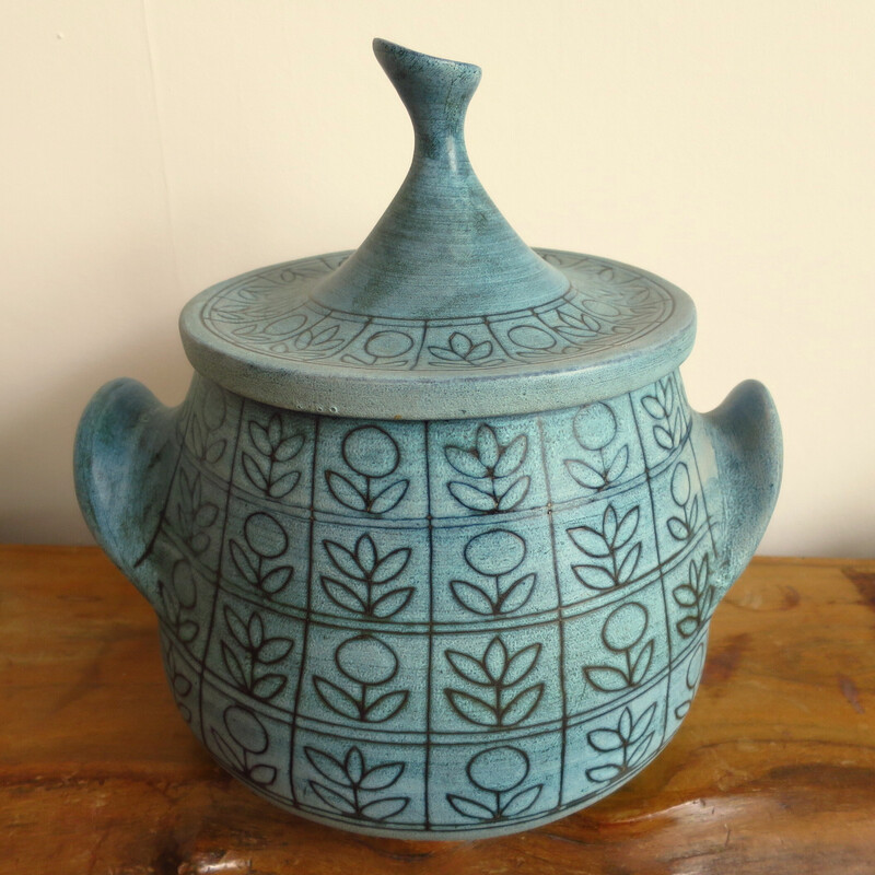 Maceta de cerámica vintage de Jean de Lespinasse, Francia 1950