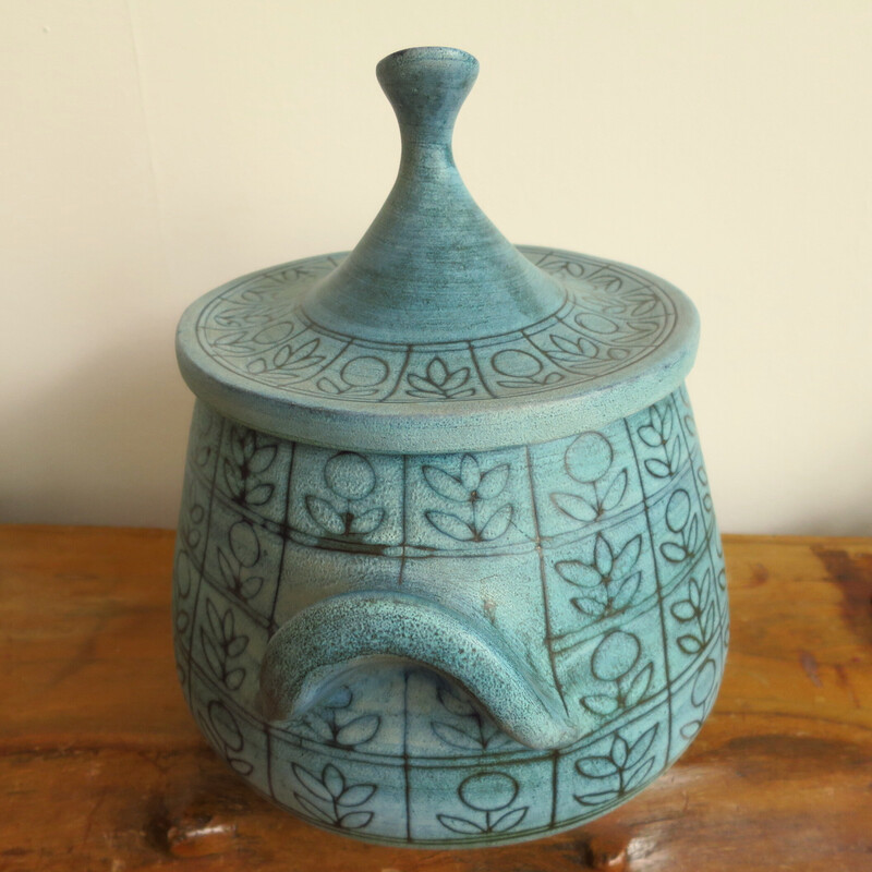 Vintage ceramic pot by Jean de Lespinasse, France 1950