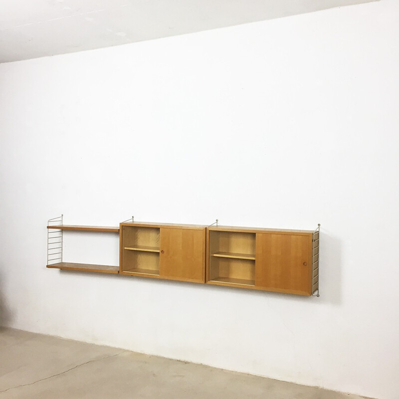 Swedish ash wall unit by Nisse Strinning for String - 1960s