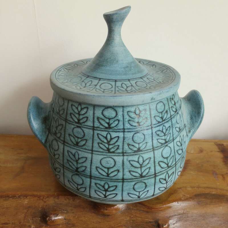 Maceta de cerámica vintage de Jean de Lespinasse, Francia 1950
