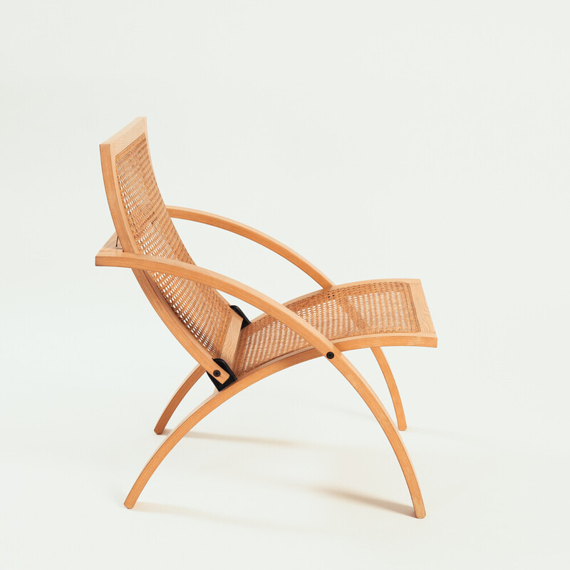 Vintage Vf2 beechwood folding lounge chair by Gijs Bakker for Castelijn, 1976