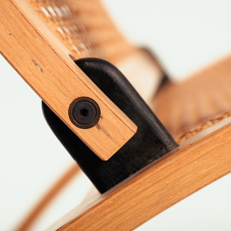 Vintage Vf2 beechwood folding lounge chair by Gijs Bakker for Castelijn, 1976