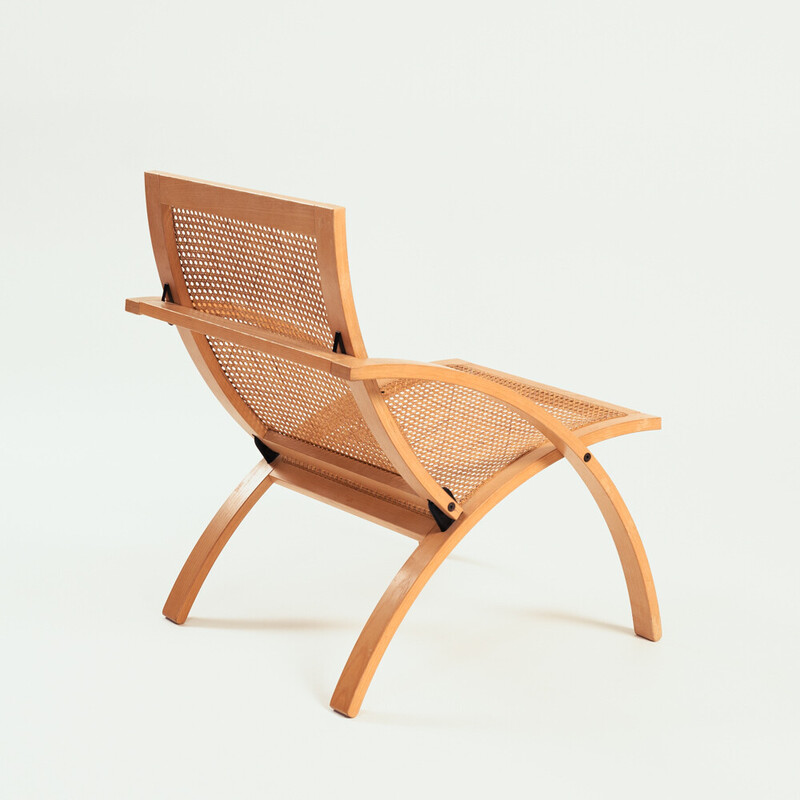 Vintage Vf2 beechwood folding lounge chair by Gijs Bakker for Castelijn, 1976