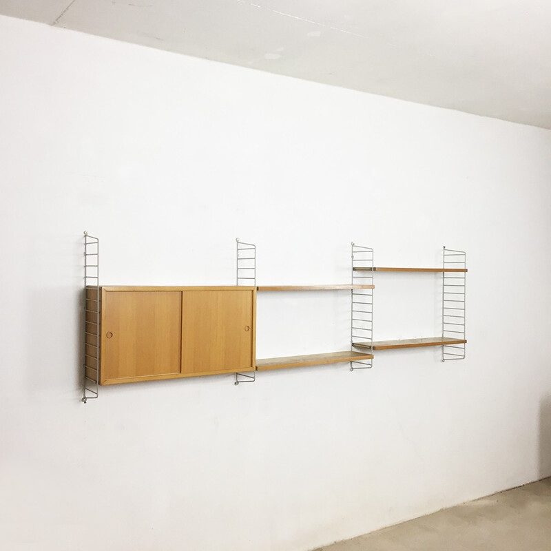 Swedish ash wall unit by Nisse Strinning for String - 1960s