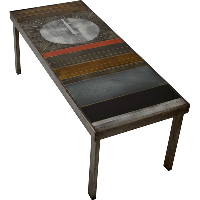 Mesa de centro Vintage Soleil de Roger Capron, 1960