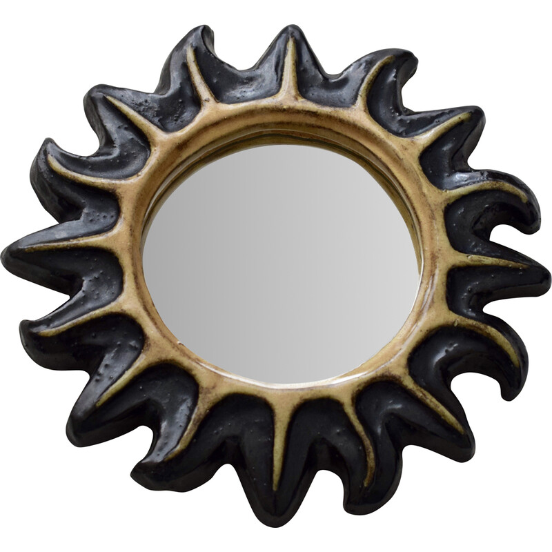 Vintage ceramic mirror by Yvette Manoy, 1960