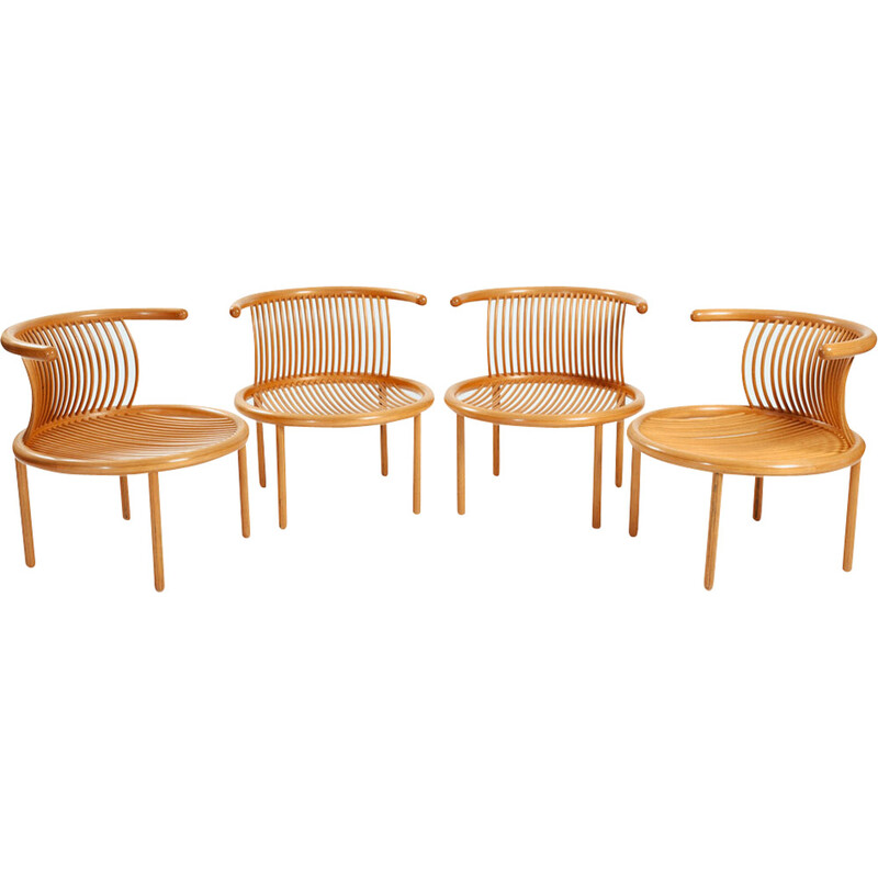 Set of 4 vintage Circo armchairs by Herbert Ohl for Lübke, Germany 1980s