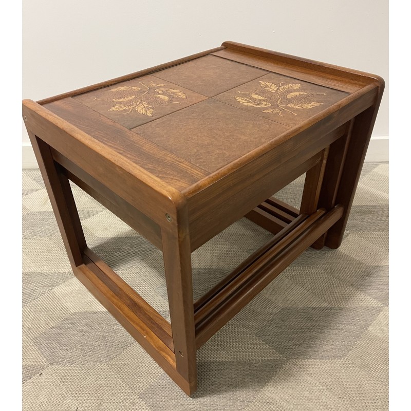 Vintage tiled and teak nesting tables