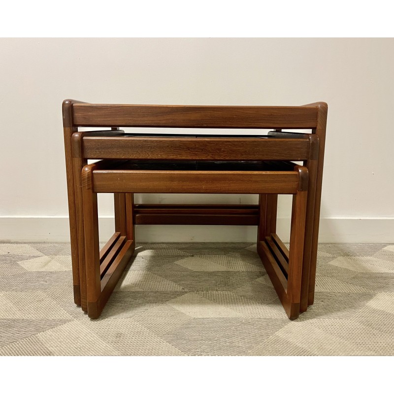 Vintage tiled and teak nesting tables