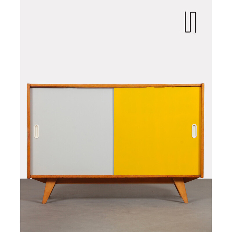 Vintage yellow and white dresser model U-452 by Jiri Jiroutek for Interier Praha, 1960