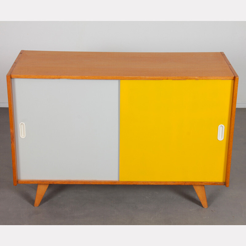 Vintage yellow and white dresser model U-452 by Jiri Jiroutek for Interier Praha, 1960