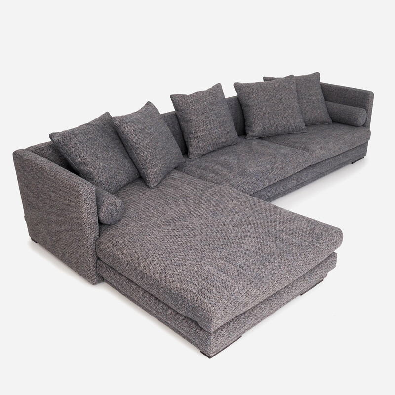Vintage Scandinavian corner sofa Malmo in grey melange