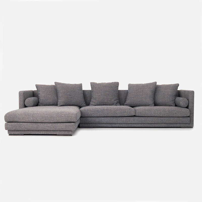 Divano angolare scandinavo vintage Malmo in grigio melange