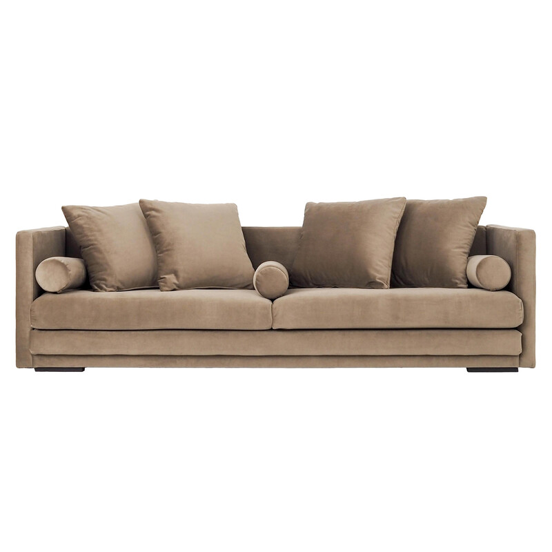 Vintage Scandinavische sofa Malmo in bruin velours