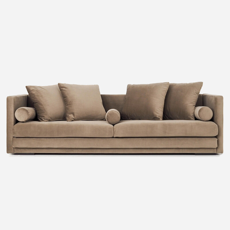 Vintage Scandinavian sofa Malmo in brown velour