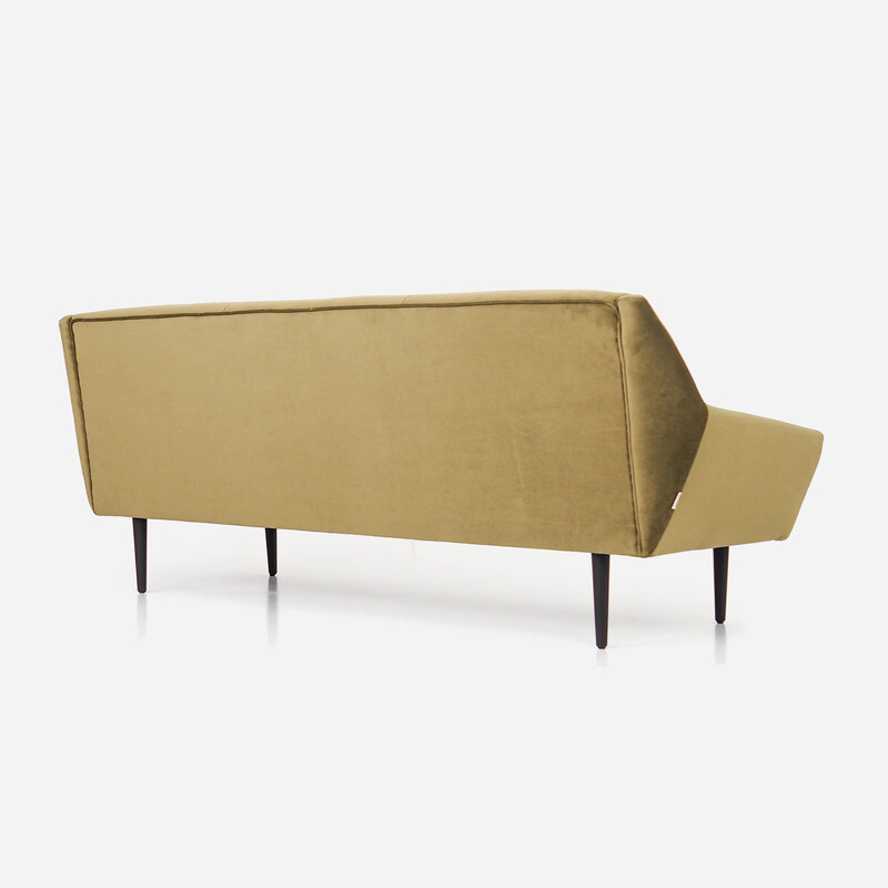 Vintage Scandinavische sofa Skagen in olijfkleurig velours