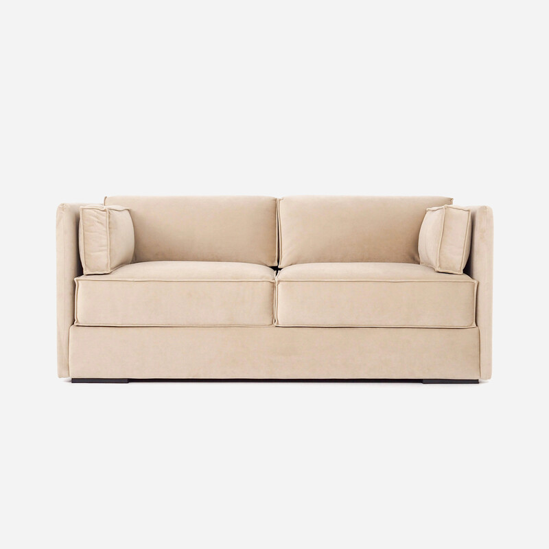 Vintage Scandinavische sofa Haga in beige velours