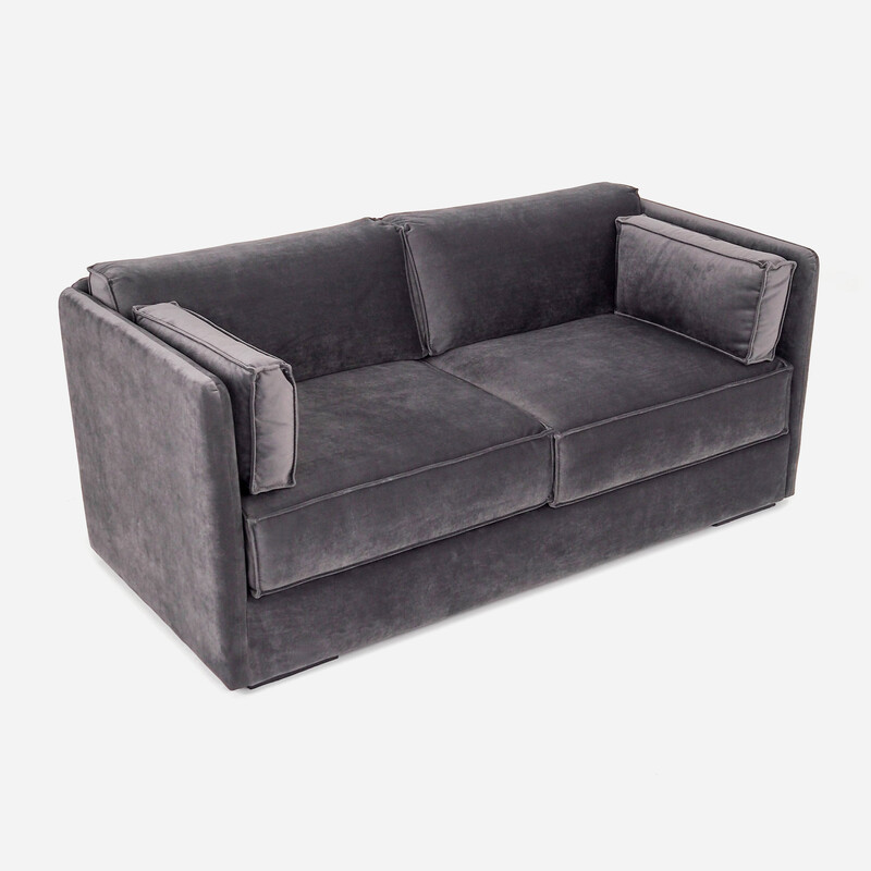 Vintage Scandinavische sofa Haga in grijs velours