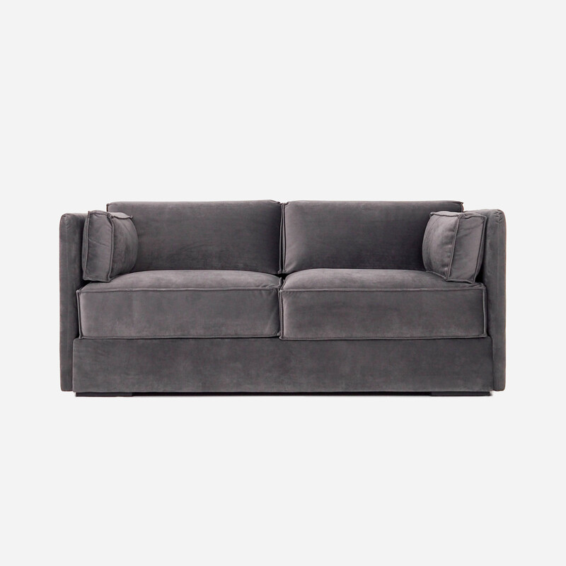 Vintage Scandinavian sofa Haga in grey velour