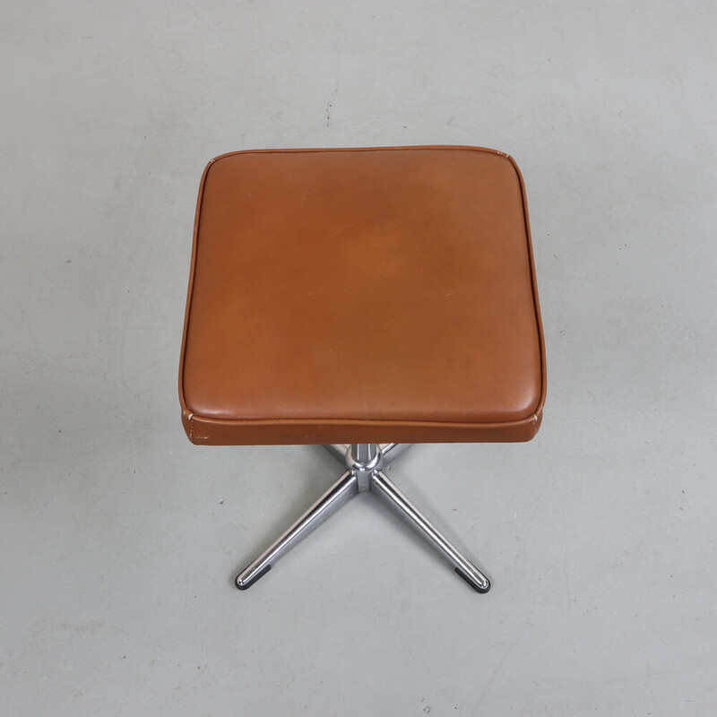 Vintage stool with chrome base