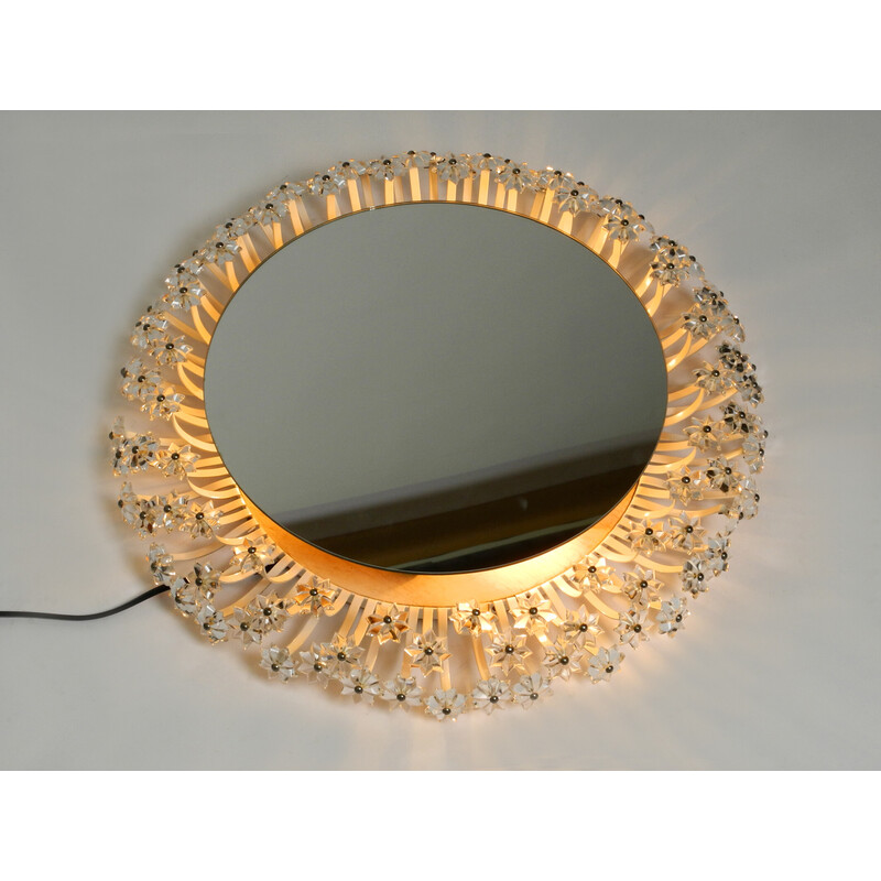 Mid century "Münchner Zier-Form" flower mirror illuminated by Schöninger