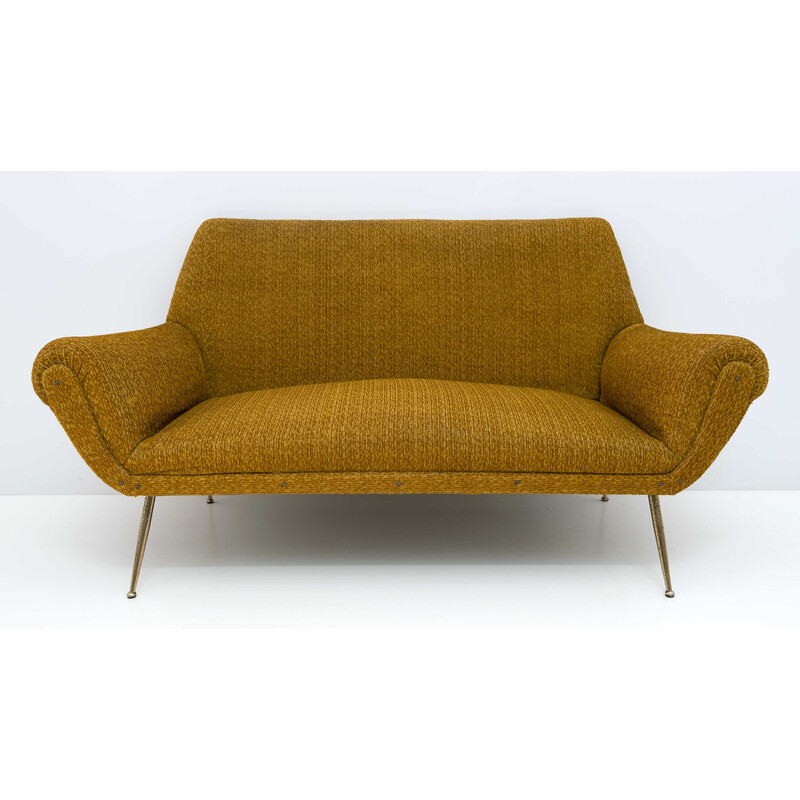 Vintage wooden sofa by Gigi Radice for Minotti, Italy 1950