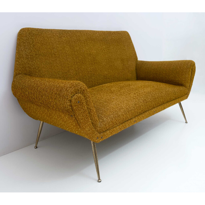 Sofá de madeira Vintage da Gigi Radice para Minotti, Itália 1950