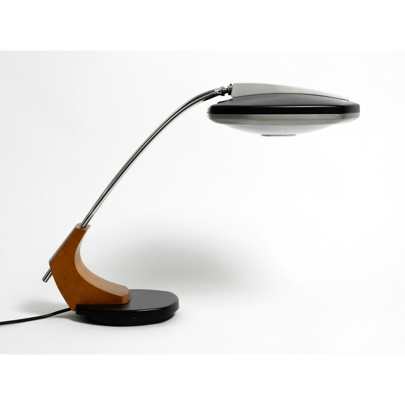 Vintage Falux Fase table lamp in black lacquered metal, Spain 1960