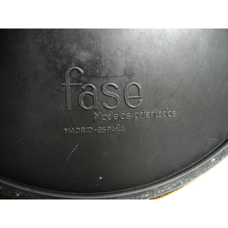 Candeeiro de mesa Vintage Falux Fase em metal lacado preto, Espanha 1960