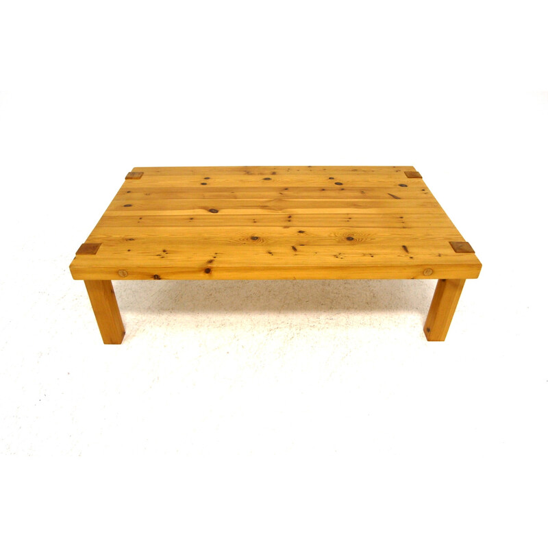 Vintage pine coffee table, Sweden 1970