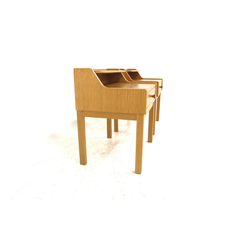 Par de mesas de cabeceira de carvalho vintage para Möbel-Ikea, Suécia 1960