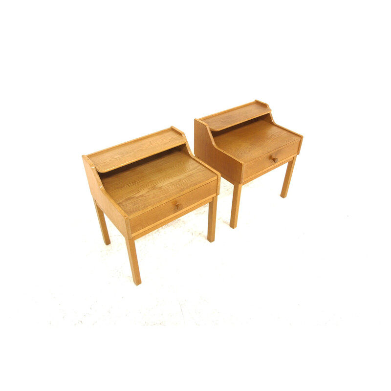 Pair of vintage oakwood night stands for Möbel-Ikea, Sweden 1960