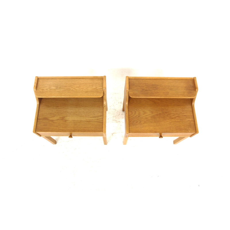 Pair of vintage oakwood night stands for Möbel-Ikea, Sweden 1960