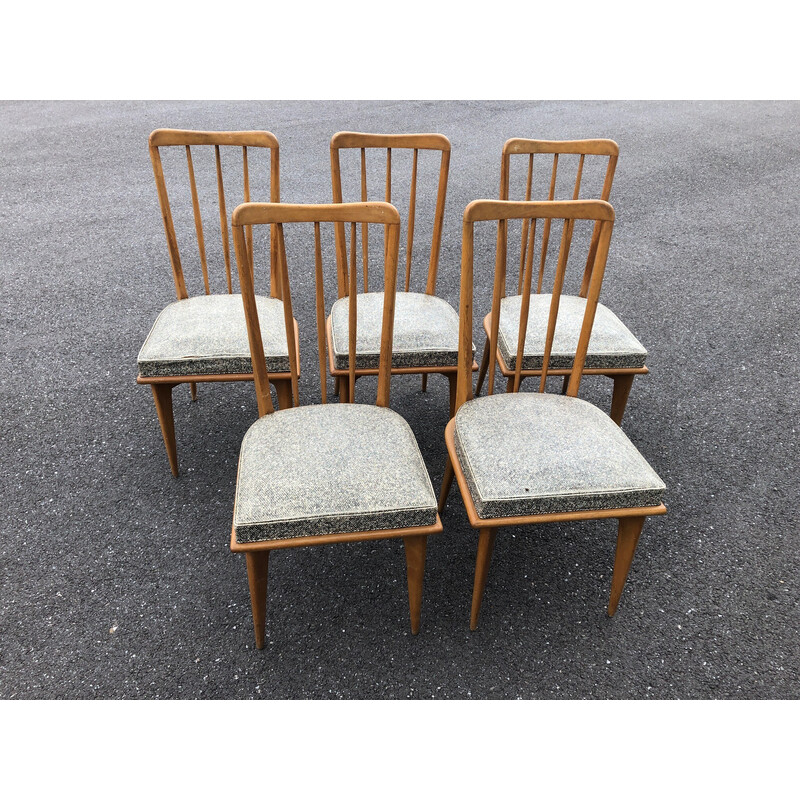 Vintage leatherette chairs by Charles Ramos, 1950