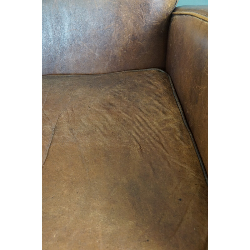 Pair of vintage sheep leather armchairs