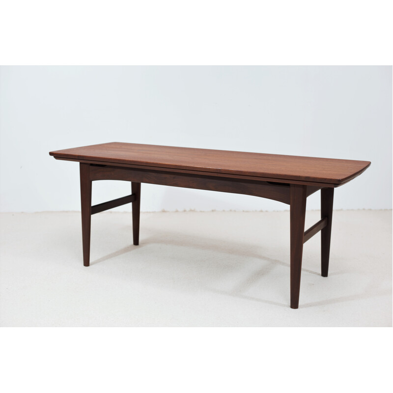 Vintage teak metamorphic coffee table by Niels Bach