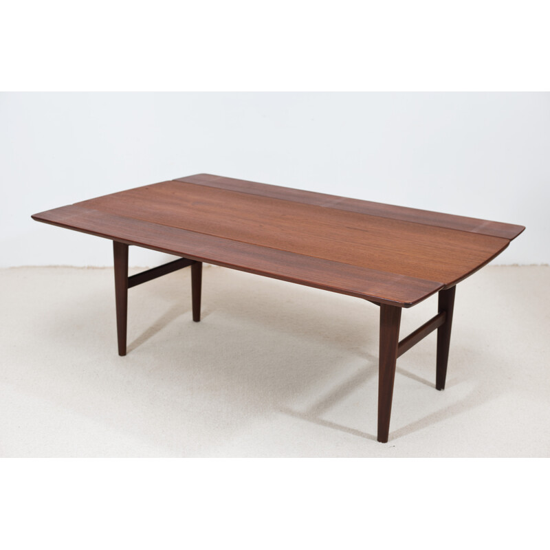 Vintage teak metamorphic coffee table by Niels Bach